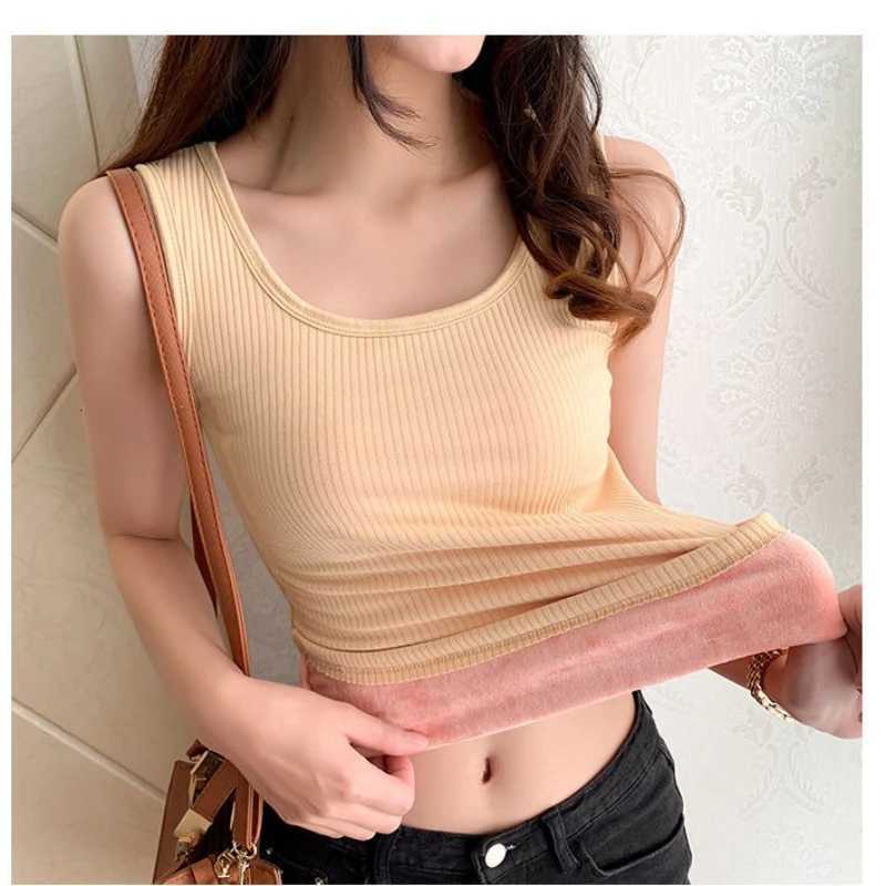 Woman Thermal Vest Thickened Soft Plush Inner Wear Solid Bottomed Undershirt Constant Temperature Heating Warm Slim Comfort Vest T251018