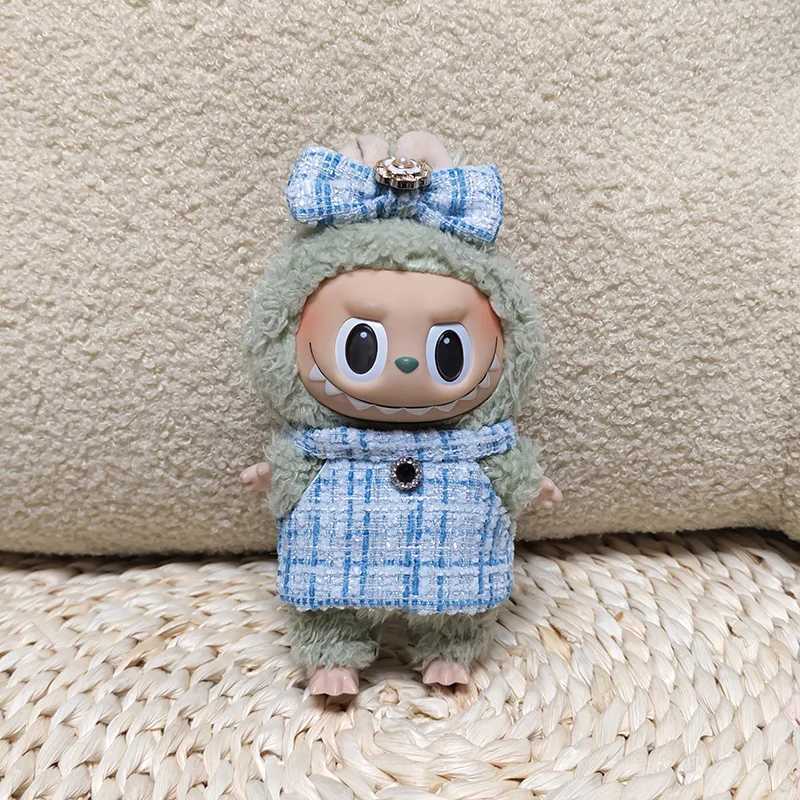 For 17cm Mini Doll Labubu Luxury Clothing Set Bow Headband dress Outfit 30 Labubu Doll Sitting Party Decorations AccessoriesT251018