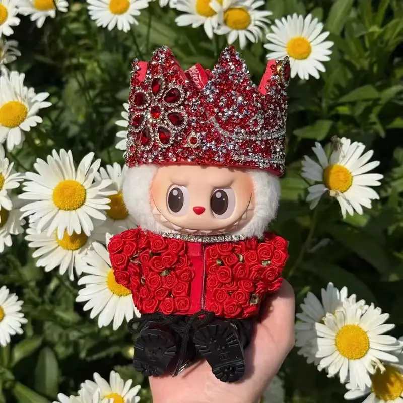 17cm Doll Clothes For Labubu Gd Concert Same Labubu Clothes Mini Doll Outfits Rose Jacket Crown Set Dolls Accessories Korea KpopT251018