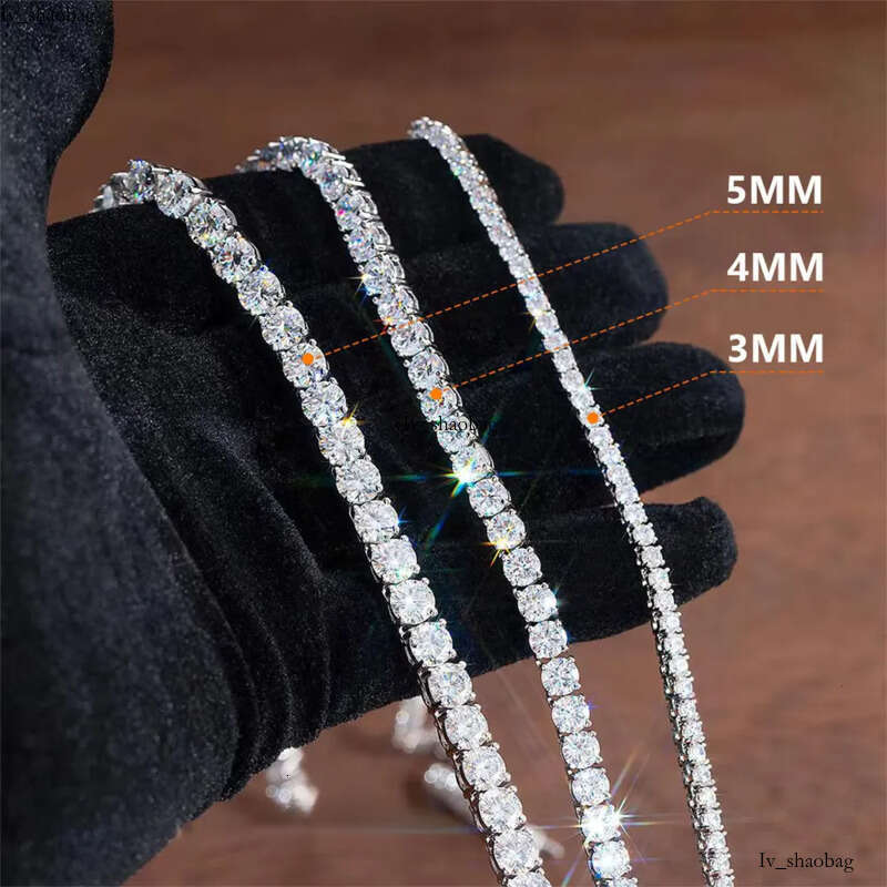 fine jewelry vvs moissanite chain 2mm 3mm 4mm 5mm sterg sier white gold women men gra lab dia tennis bracelet