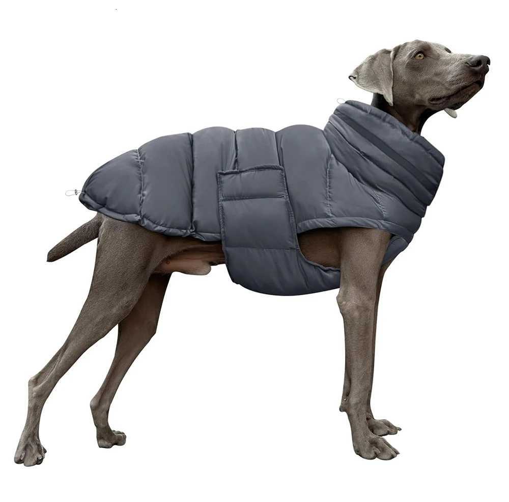 Dog Puffer Jacket Warm Winter Coat with Leash Hole Adjustable Snowsuit Waterproof Pet Apparel Reflective Clothes for Large DogsXJ251018