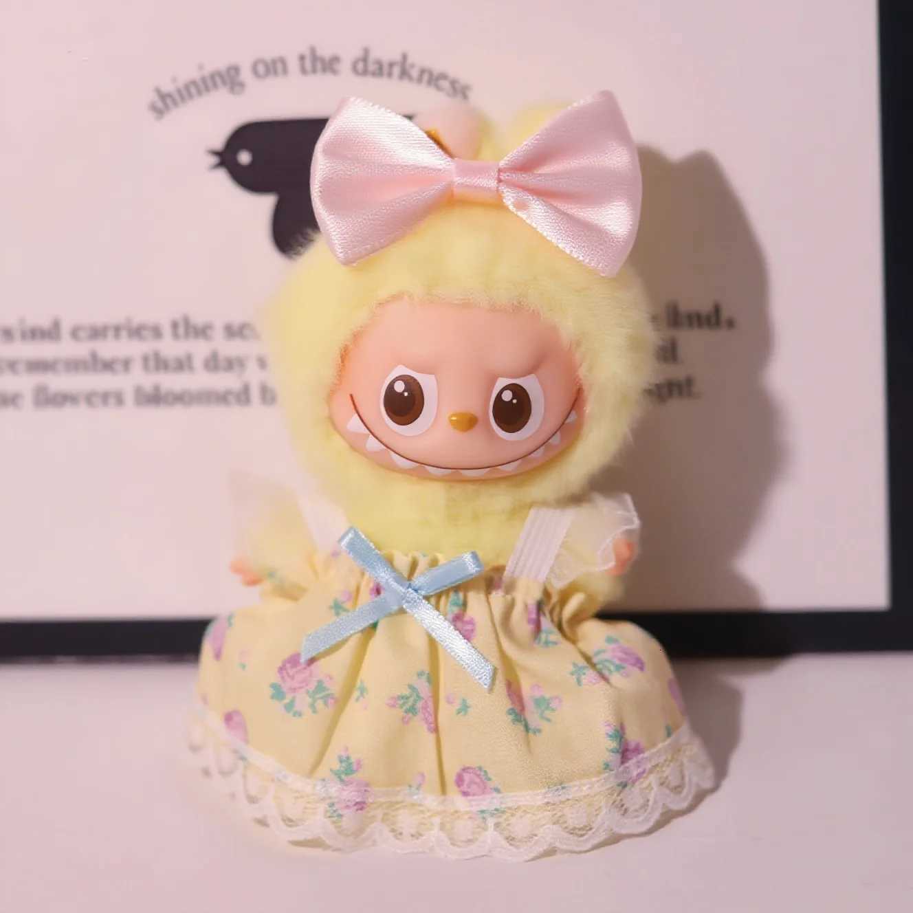 For Labubu 40 The Monsters Pin for Love Series Floral suspender skirt For Mini Labubu Clothing Floral Dress Doll AccessoriesT251018