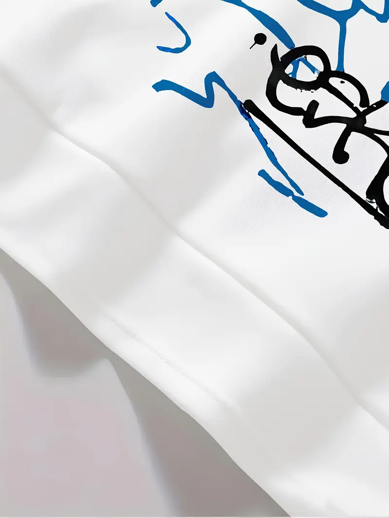 Streetwear Mens Oversized Hoodie with Graffiti Graphics Casual Sweater 2-2-4