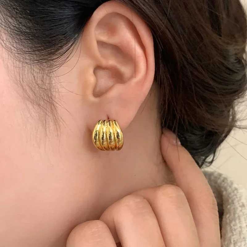 PONYKISS 925 Sterling Silver Needle Minimalist Striped Arcshaped Stud Earrings for Women Trendy Fashion Jewelry Accessories Y251018