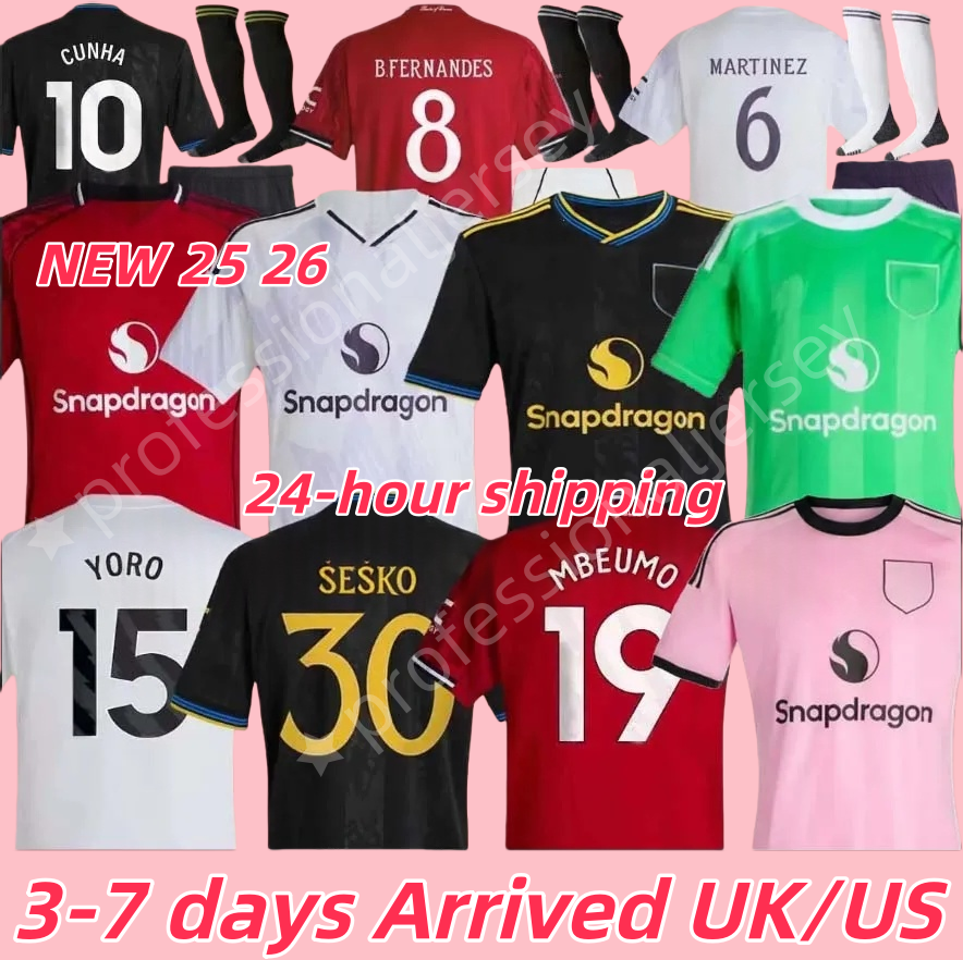 25 26 football shirt Soccer Jersey DE LIGT HOJLUND MAINOO MOUNT Pre match Stone Roses MARTINEZ CASEMIRO B. FERNANDES 24 25 26 kit kids tops YORO DORGU Mount AMAD CUNHA999