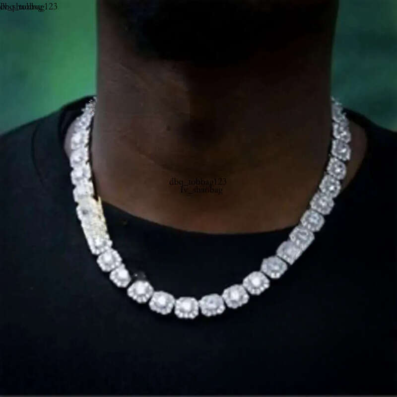 Fire Jewelry 6mm 10mm Sterg Sier d Color Vvs Moissanite Dia Cluster Tennis Chain Necklace for Men Women