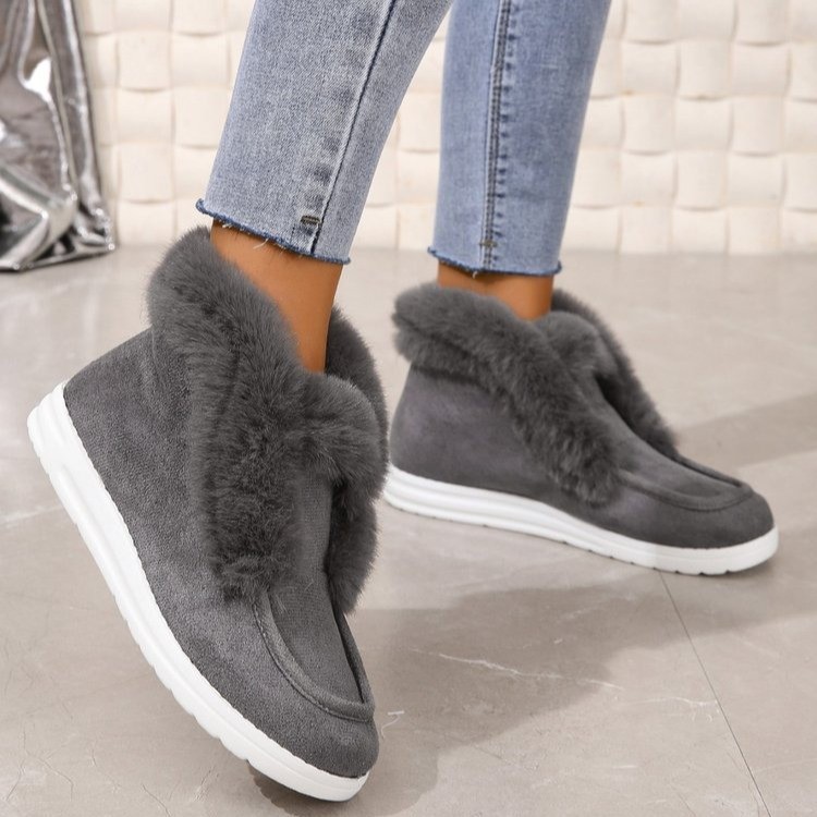 Designer shoes Autumn and winter hot short tube snow boots for women warm and thick velvet classic retro cotton shoes for women size 36-43 black grey 
