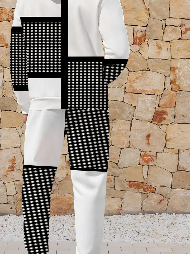 Casual Urban Fashion Pack for Him Stylish Zip-Up Jacket with Detailed Print + Trousers Combo Set2-3-4