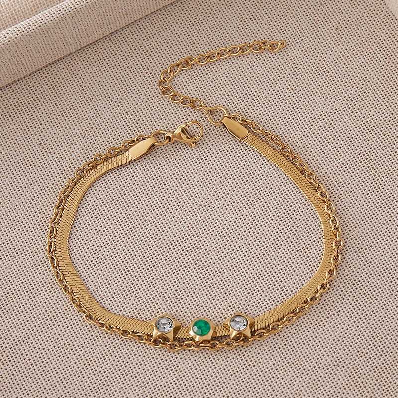 Stainless Steel Evil Eye Pendant Bracelet For Women Trend Crystal Zircon Jewelry Aesthetic Hand Chain Daily Romantic GiftXJ251018