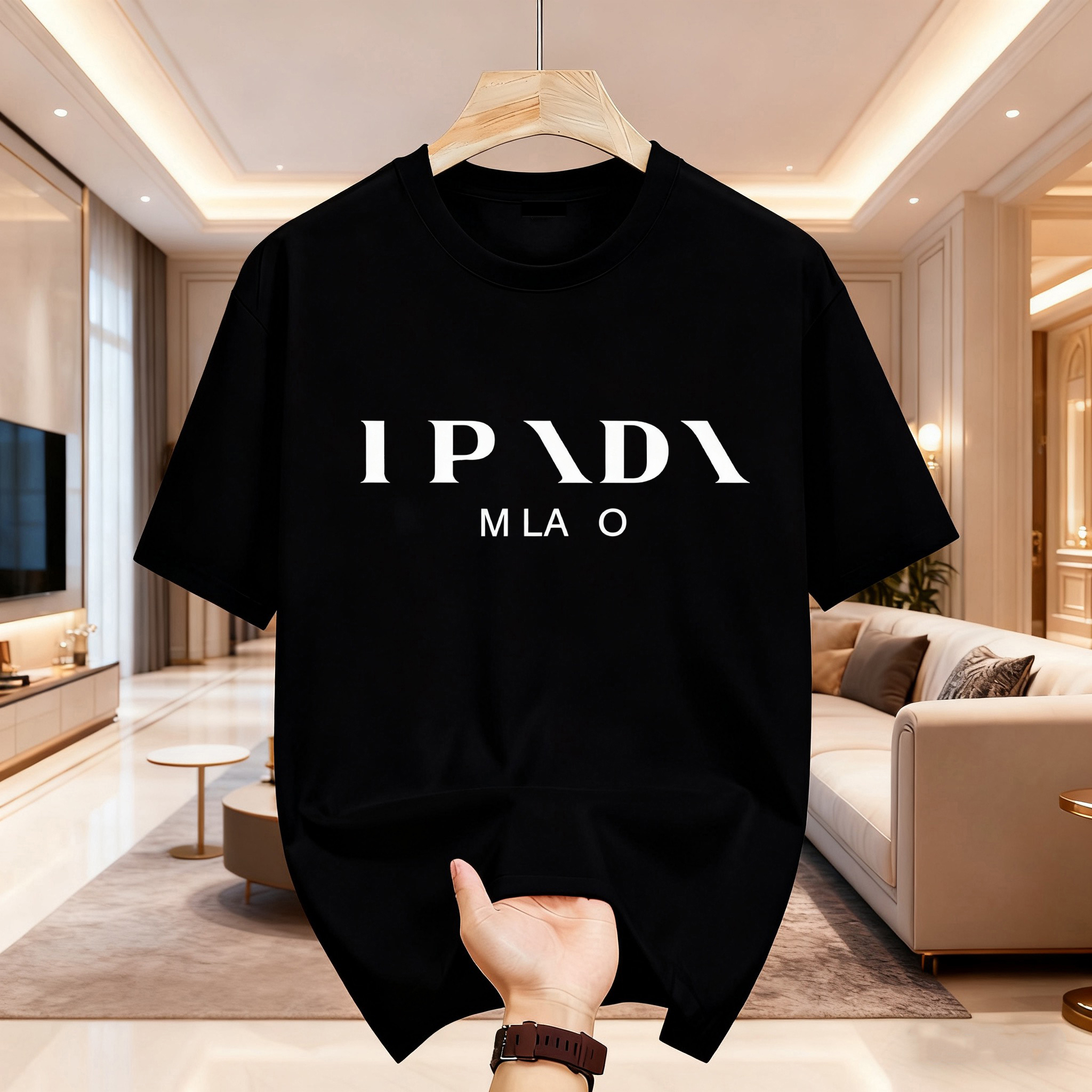 Designer men's high-end luxury round neck short-sleeved fashionable casual letter-printed t-shirts for men and women with trendy brand T-shirts