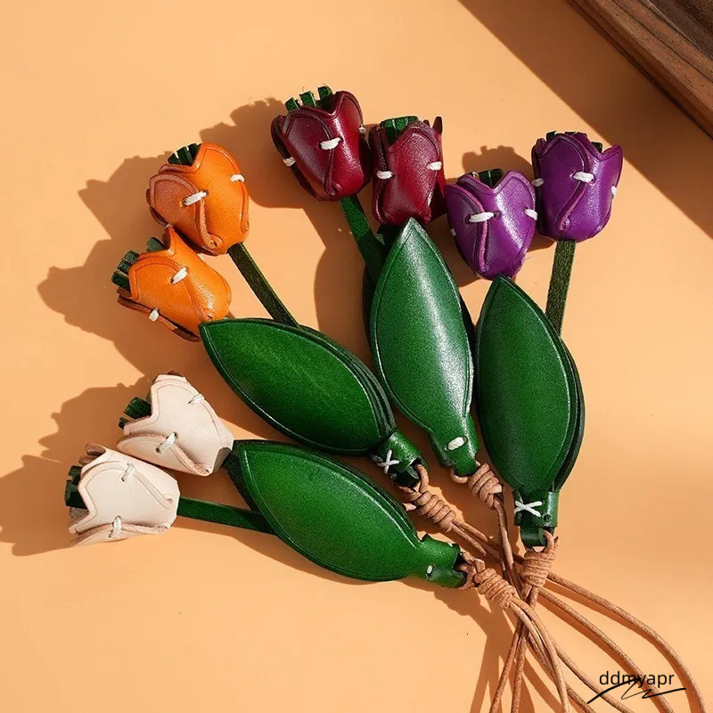 Handmade Leather Flower Charm For Women's Bag, Stylish ddmyApr Purse Pendant Accessory