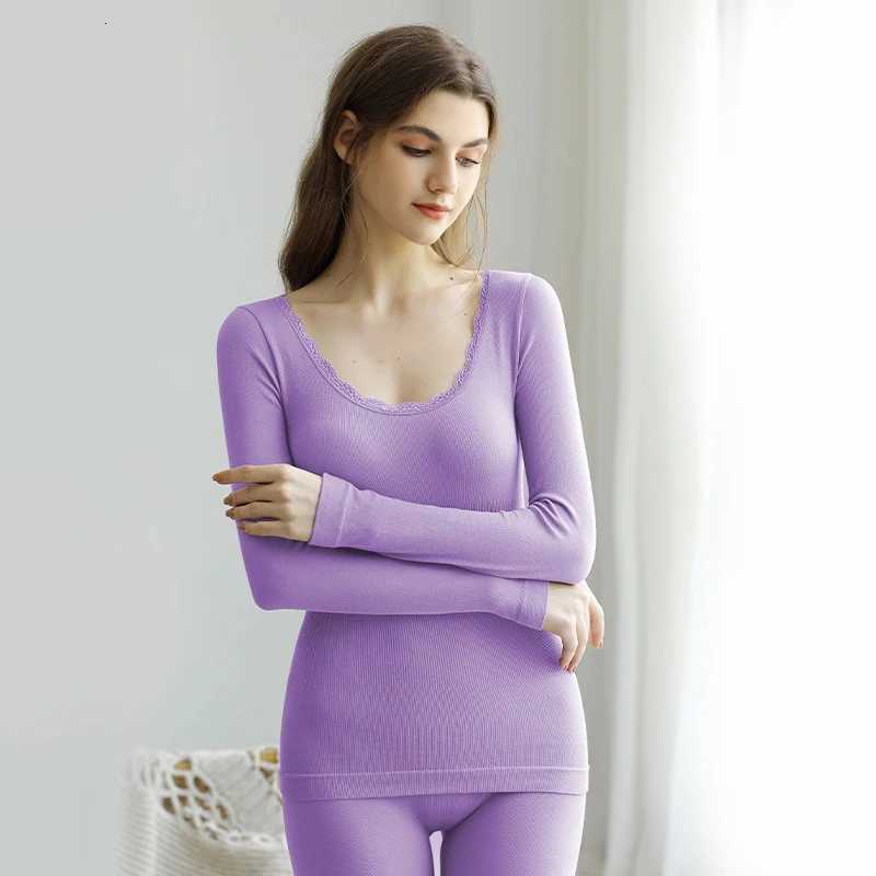 The New Thermal Underwear Women Cotton Body Beautiful Winter Thin Slimming Underwear Seamless Versatile Pants Underwear Set T251018