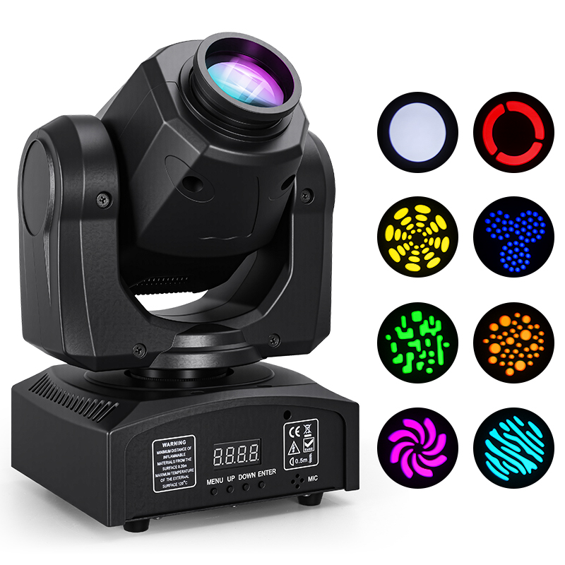 60W pattern lamp stage lights Beam Moving Head Light RGBW Color Mixing 8 Patterns DMX Effect Rotating