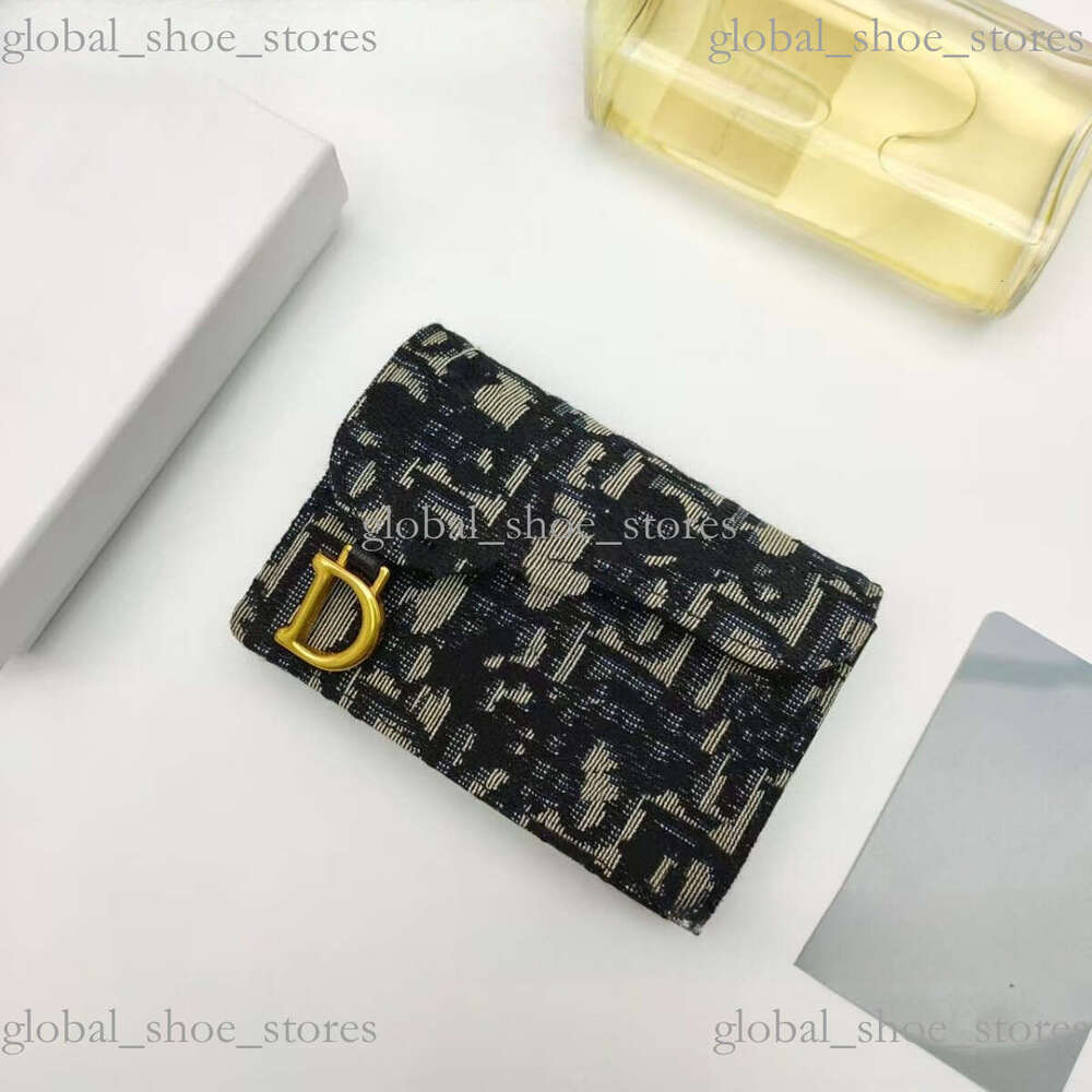 New French Style Presbyopic D Brand Short Coin Purse Wallet Niche Design Multifunctional Card ID Holder