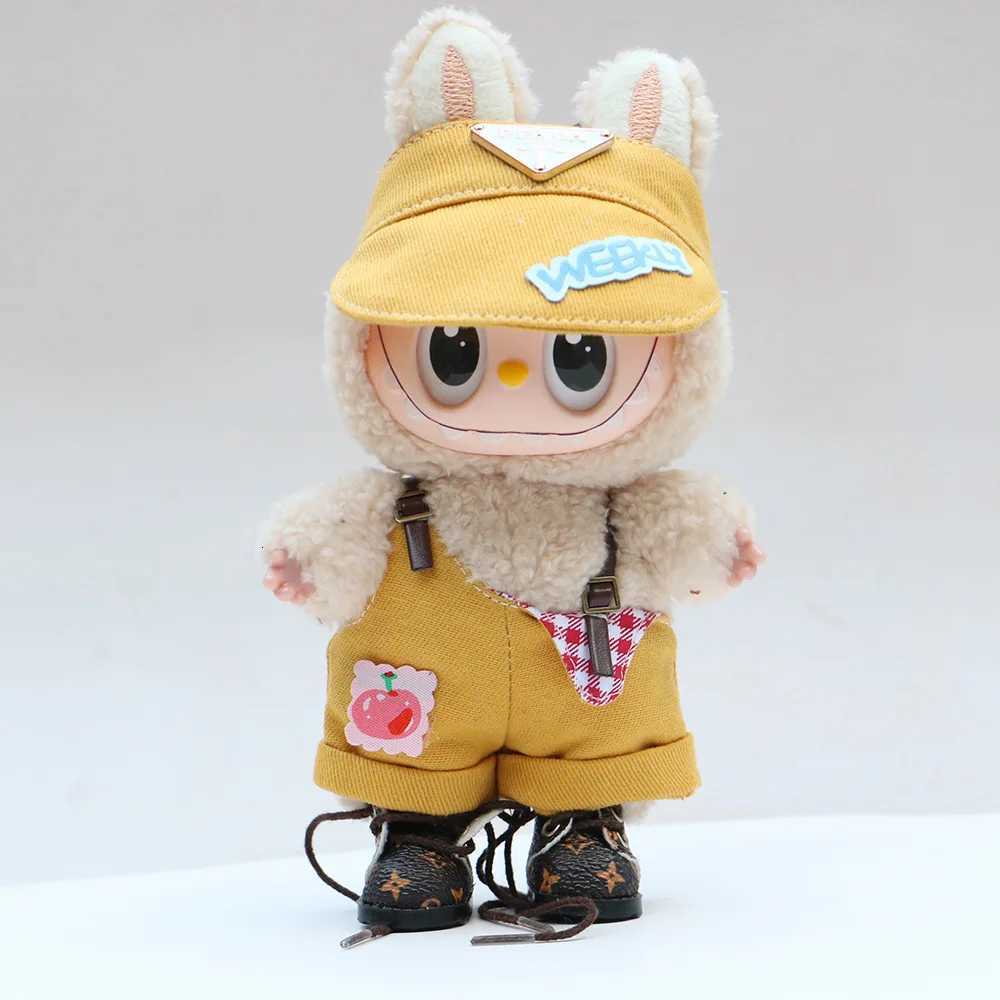 For 17CM Labubu cute top sweater baby clothes outfit doll strawberry sweater autumn winter for labubu clothT251018
