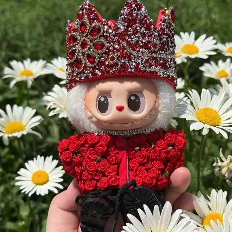 17cm Doll Clothes For Labubu Gd Concert Same Labubu Clothes Mini Doll Outfits Rose Jacket Crown Set Dolls Accessories Korea KpopT251018