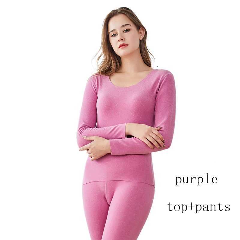 Women Thermal Underwear Warm Seamless Tops Buttoms Sexy Winter Set T251018