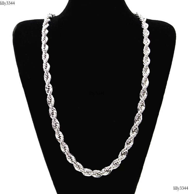 Custom 4mm 5mm 6mm Sier for Men Hip Hop Iced Out Clasp Moissanite Rope Chain