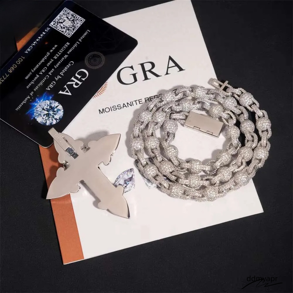 Hip Hop Jewelry ddmyApr Iced Out Cross For Cuban Link Chain Sier Moissanite Dia Charm Pendant