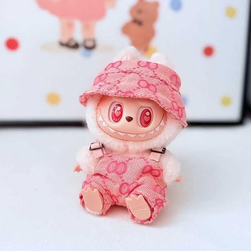 For 17cm Labubu Doll Clothing Luxury Overalls Pants Hat Set Bow Headband Dress V1 V2 V3 Labubu Outfit Set DIY Doll AccessoriesT251018