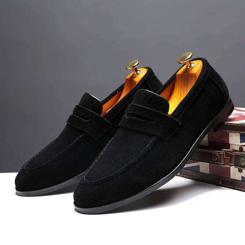 Fashion Man Casual Shoes Suede Genuine Leather Slip-on Light Comfortable Driving Loafers Moccasins For Men Party Wedding Flat