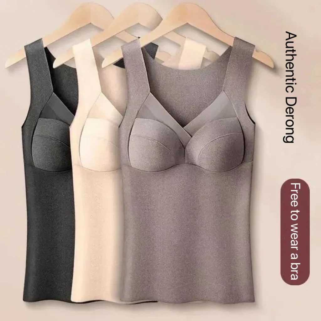 2pcs Woman Thermal Underwear Autumn WinterThermo Lingerie Soft Warm Top Wear Thermo Vest Undershirt With Bra Padded T251018
