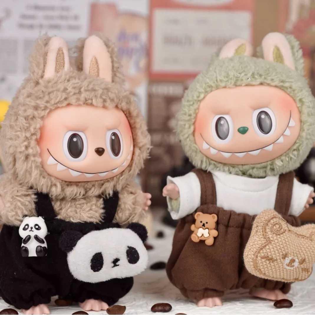 Cute Labubu Plush Dolls 30 Sitting Party Diy Clothing Toys Accessories for 1517cm Labubu Doll Kawaii Bear Overalls ClothesT251018