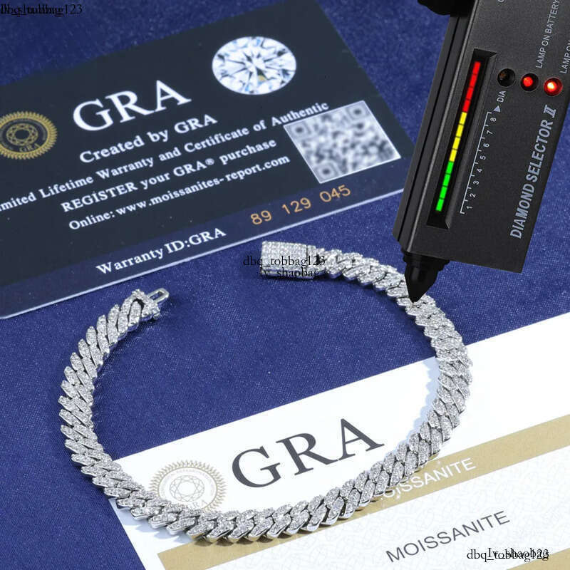 NUOYA Hight Quality 6MM VVS Moissanite k Hip Hop Jewelry Women White Gold Sier Cuban Chain Necklace For Gift