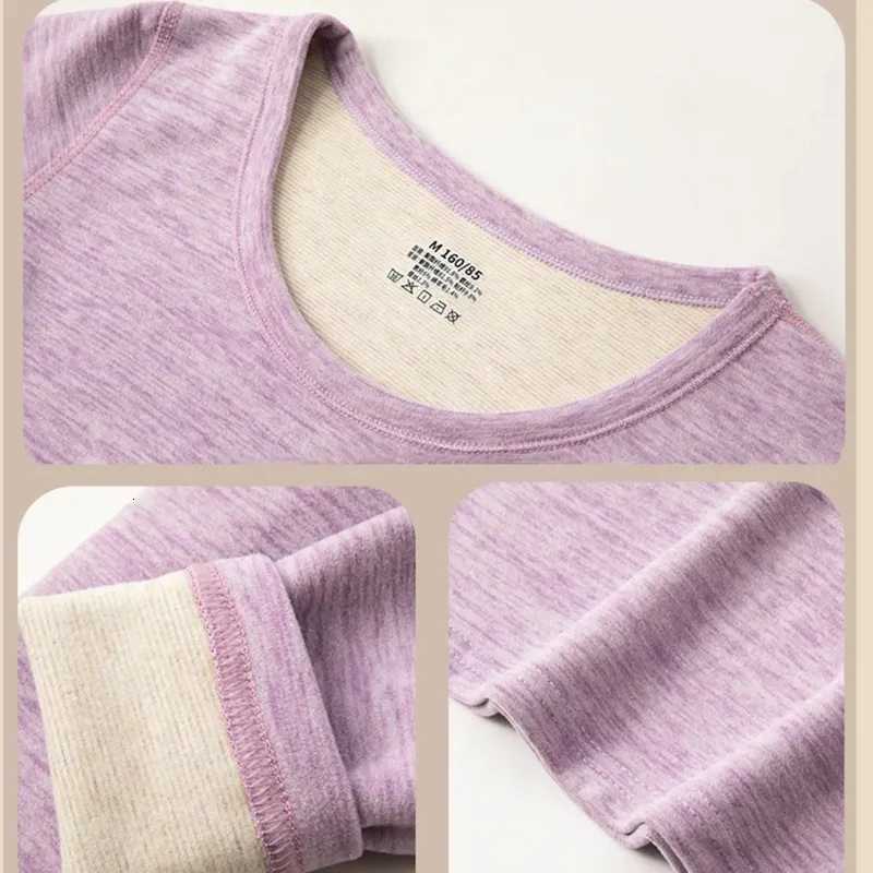 Women Thermal Underwear Set Wool And Silk Double Layer Thickened Fleece Brushed Thermal Shirt Mens Leggings Sexy Thermal Pants T251018