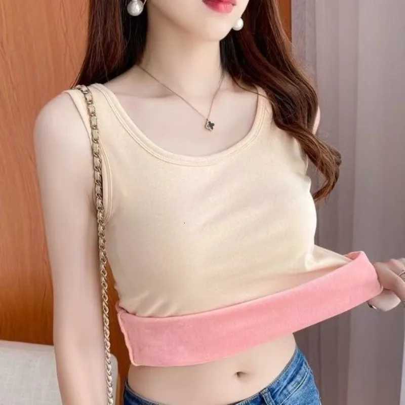 1pcs Womens Heating Inner Bottoming Sleeveless Undershirt Slim Comfort Fleece Lined Intimate Tank Top Stretchy Soft Warm Vest T251018