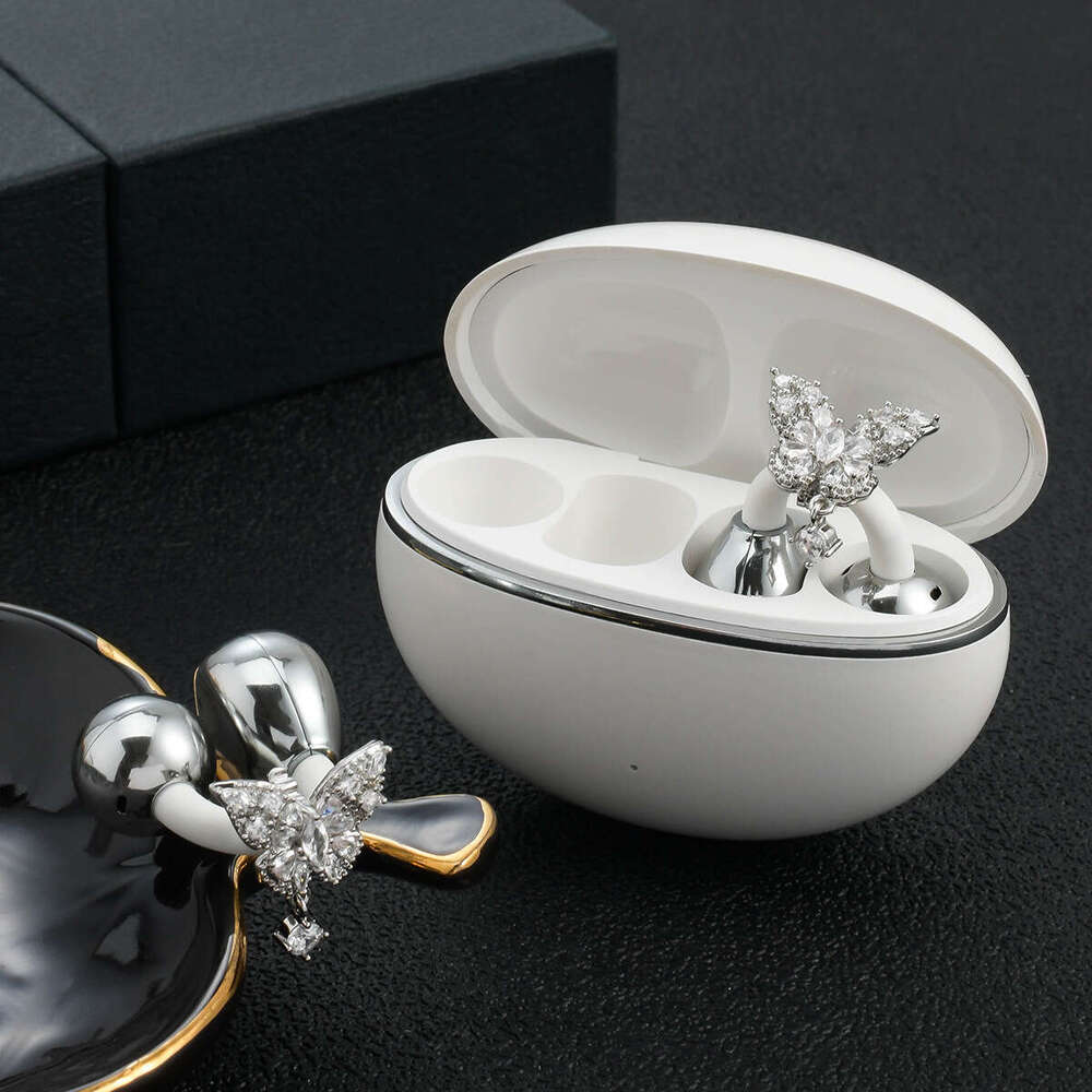 Compatible with FreeClip Earphones Full Sparkling Butterfly Tassel Dia Buckle Clip Light Earphone Accessories