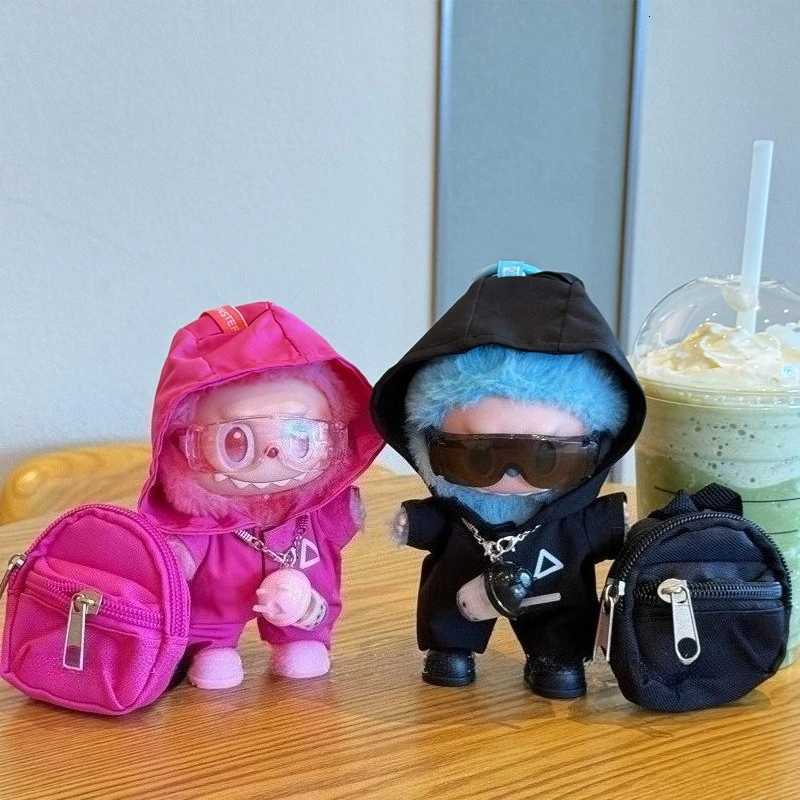 For 1517cm Labubu Doll Outdoor clothes windproof jacket goggles set Labubu Clothing designer Backpack shoes DIY AccessoriesT251018