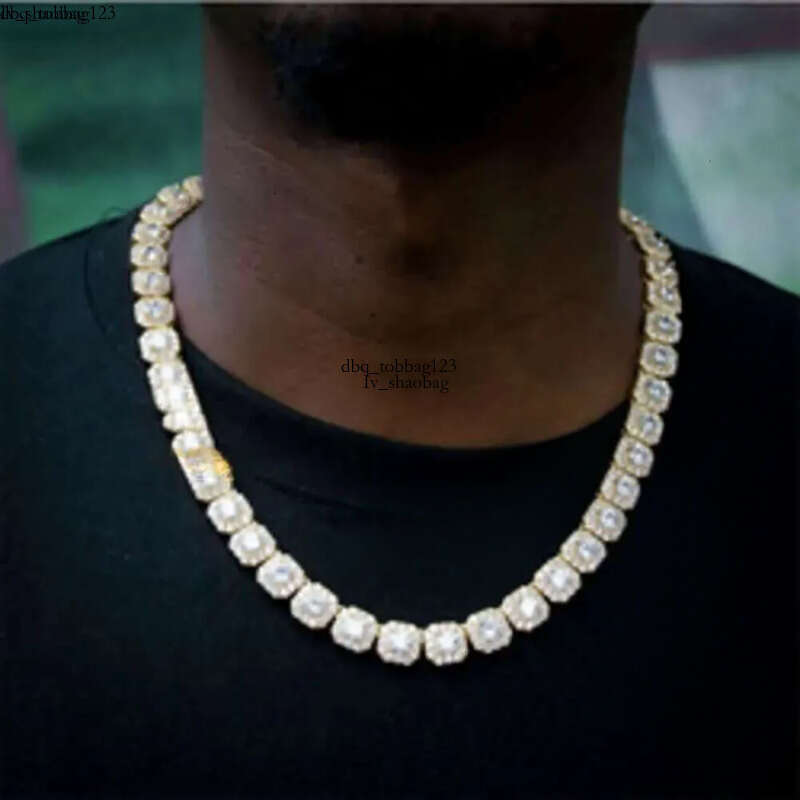 Fire Jewelry 6mm 10mm Sterg Sier d Color Vvs Moissanite Dia Cluster Tennis Chain Necklace for Men Women