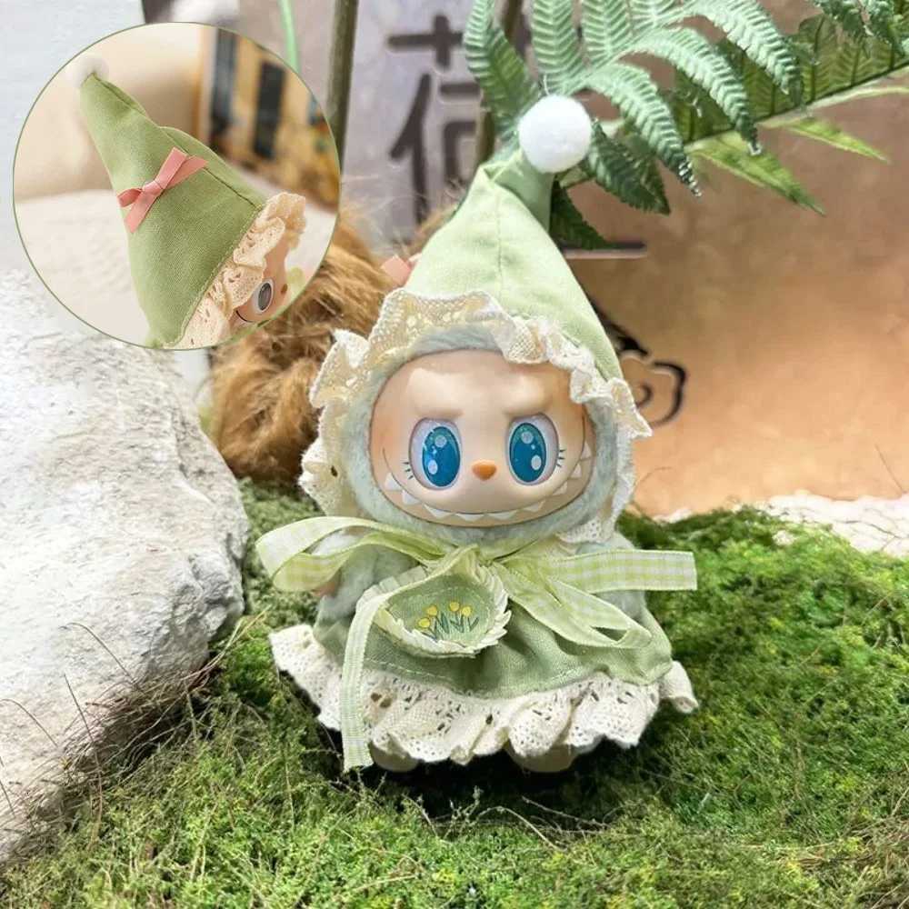 17CM Labubu Doll Clothes Green Pink Elf Pendant Kawaii Skirt Outfit with Accessories Cute Cosplay Gift for Dolls CollectionT251018