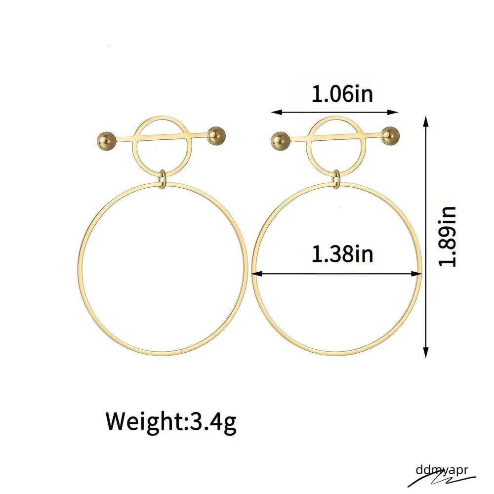 Gold-Plated Hoop Earrings: Stainless Steel Fashion Jewelry ddmyApr For Women - Circle Design
