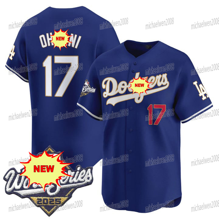 Dodgers 2025 World Series Gold Trim Jersey Shohei Ohtani Enrique Hernandez Freddie Freeman Mookie Betts Will Smith Yoshinobu Yamamoto Roki Sasaki Cust