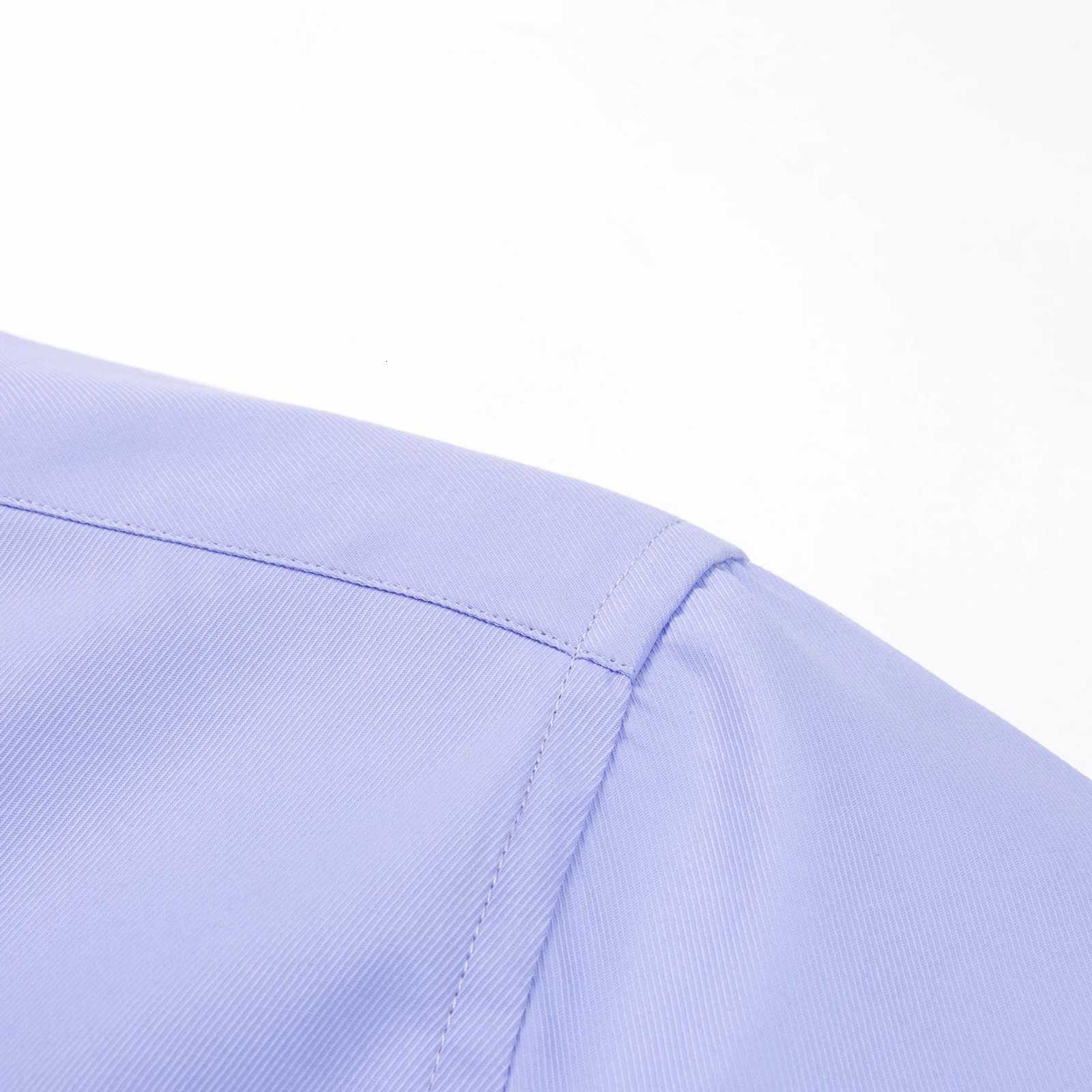Mens Classic Contrast Stitching Front Placket Dress Shirts SemiFormal Long Sleeve Regularfit Social Business Office Shirt 251016 - view 5