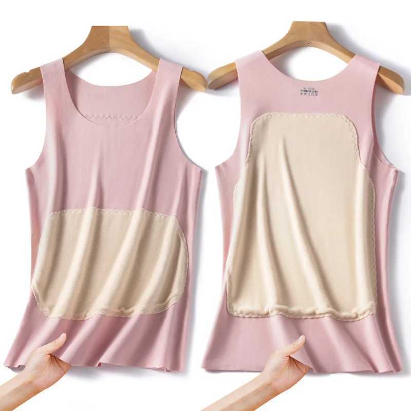 Autumn Winter Womens Patch Thickened Thermal Vest Casual Mens Sexy Winter Thermals Tank Top Heating Tops Warm Gym Fitness Shirt T251018
