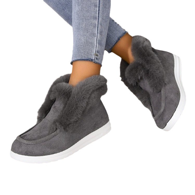 Designer shoes Autumn and winter hot short tube snow boots for women warm and thick velvet classic retro cotton shoes for women size 36-43 black grey 