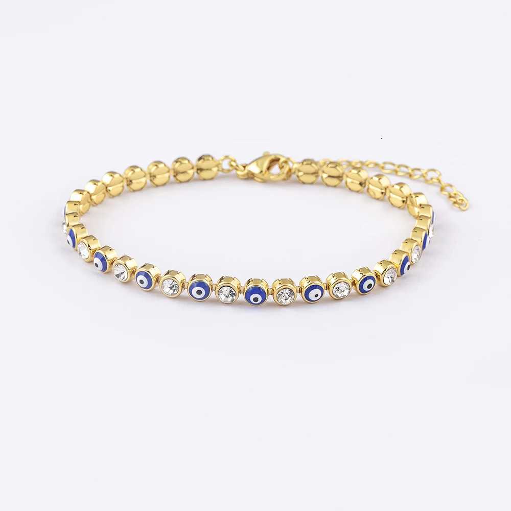 Nidin Lucky Evil Eye Shiny Charm CZ Tennis Bracelet for Women Crystal Zircon Jewelry Adjustable Chain Bangle GiftL251018 H260129