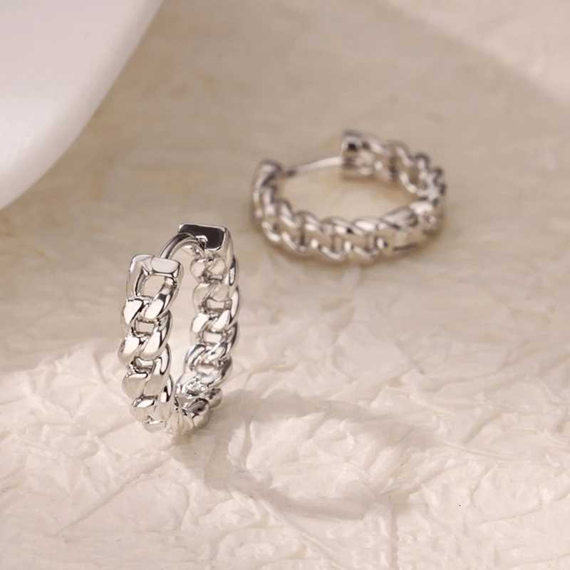 Stainless Steel Chain Hoop Earrings For Women Gold Color Female Earring Fashion Wedding Ear Jewelry Brincos Gift 2024 New Trend Y251018