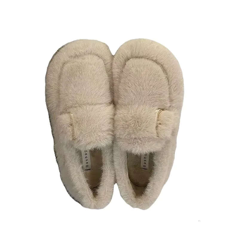 round toe lamb fur sneakers for woman cozy plush padded winter shoes thicken warm furry flats slip on loafers zapatos de mujer 251013