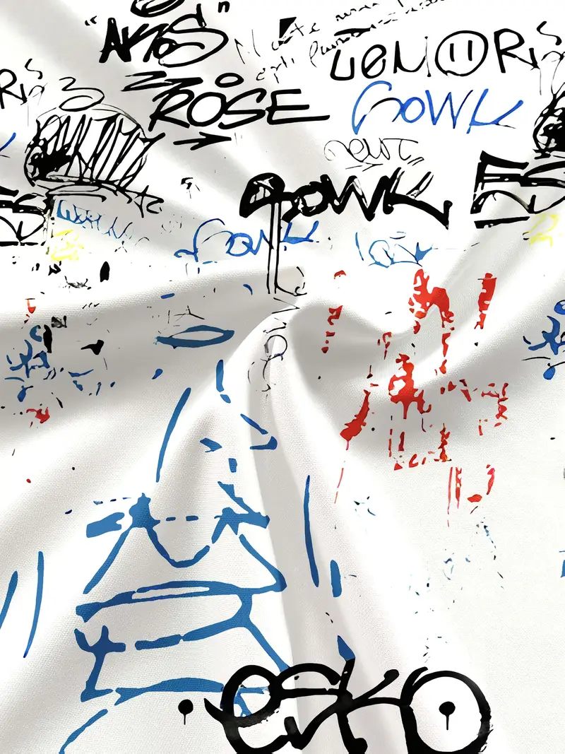 Streetwear Mens Oversized Hoodie with Graffiti Graphics Casual Sweater 2-2-4