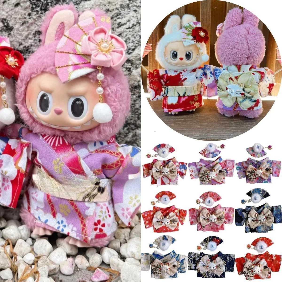 Japanese Kimono Clothing Set for 1517cm Labubu V1 V2 Dolls Ropa Labubu Decoration AccessoriesT251018