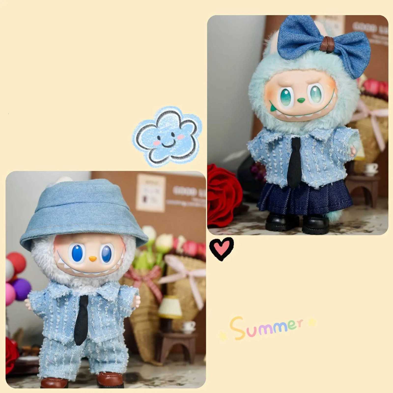 New For Labubu Doll Clothing Set Hat 17cm Sweet Heartbeat Couple Clothes Shoes Doll DIY Accessories Training Sitting Toys GiftsT251018