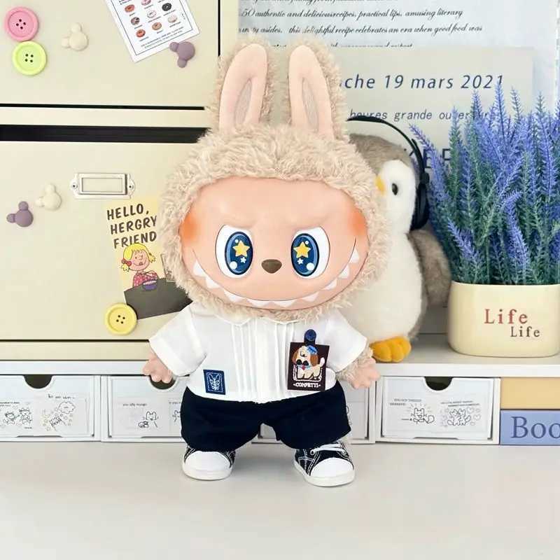 For Labubu Clothes 37cm Plush Doll Clothes Only Vinyl Doll Outfit Trendy Toy Doll Clothing Dolls Bag And Dolls ClothesT251018