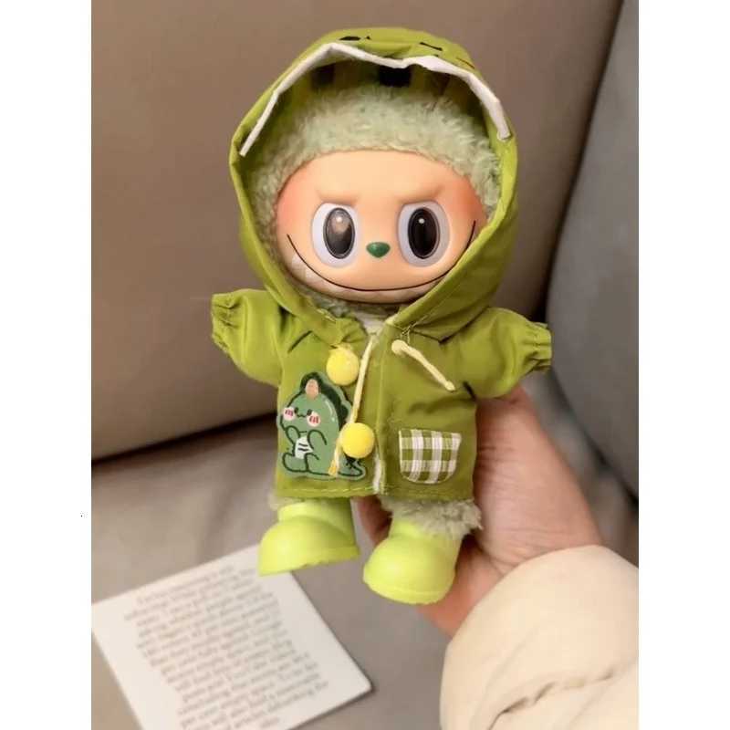 Suitable For 17cm Labubu Yellow Raincoat Leather Jacket Leather Clothing Doll Clothing Outdoor Sports Styles Doll ReplacementsT251018