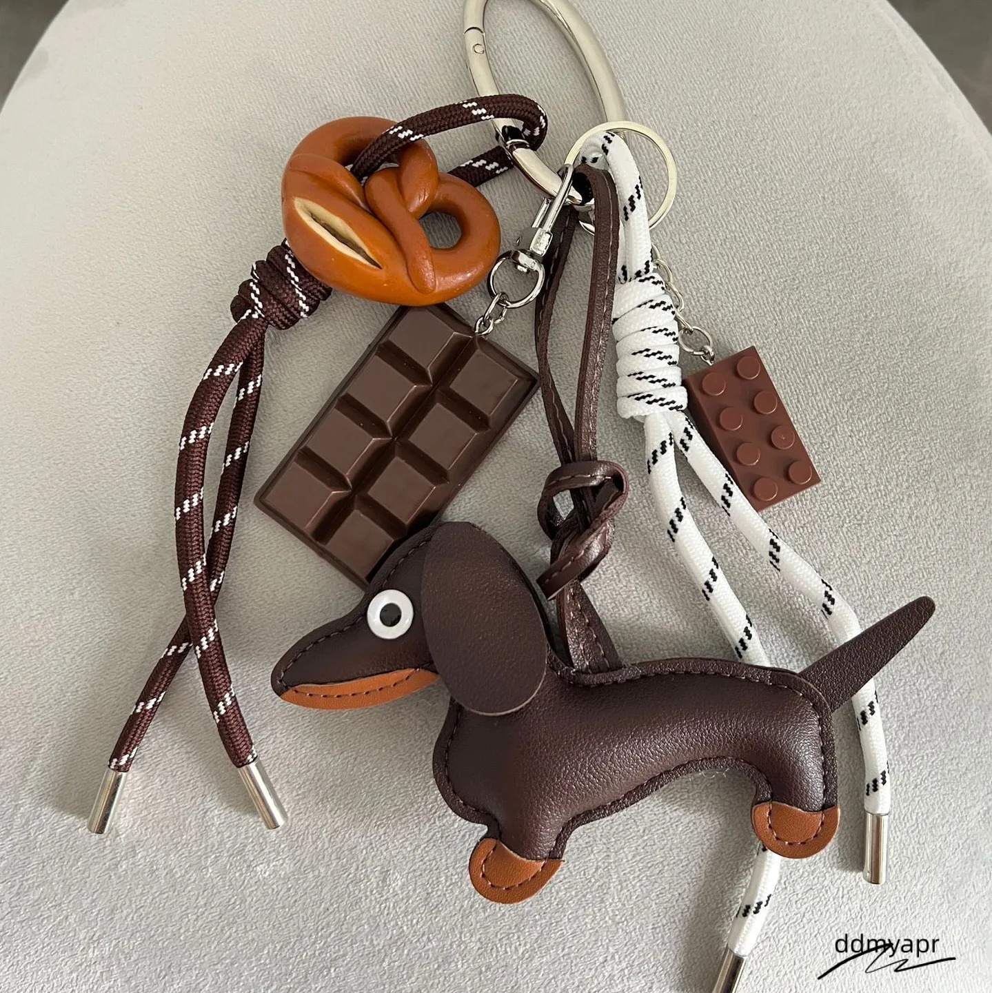 Dachshund Plush ddmyApr Charm - Designer Style Bag Accessory, Keychain, Car Lanyard, Baseball Decoration