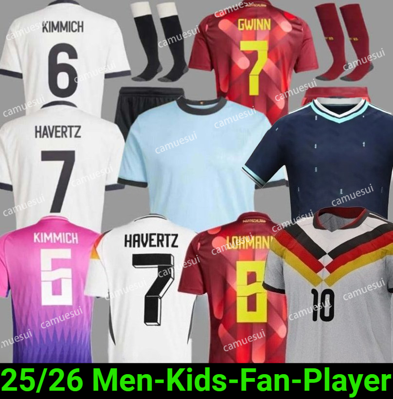2025 Germany Soccer Jerseys HUMMELS GNABRY 25 26 KROOS WERNER DRAXLER REUS MULLER GOTZE Men Football Shirts Kids Kits Fans Player Version Home away size S-4XL