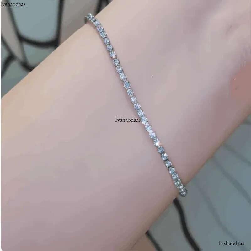 Tennis Women Designer Jewelry Zirconia Bracelets 7.5inch Iced Out Dia Bracelet for Wedding Bijoux Luxe with Box